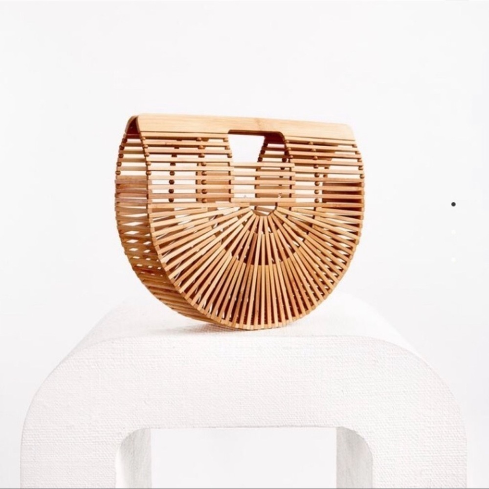 Large Bamboo Large Arch Bag. Basket Bag. Arch Bamboo Bag - Picture 2 of 10